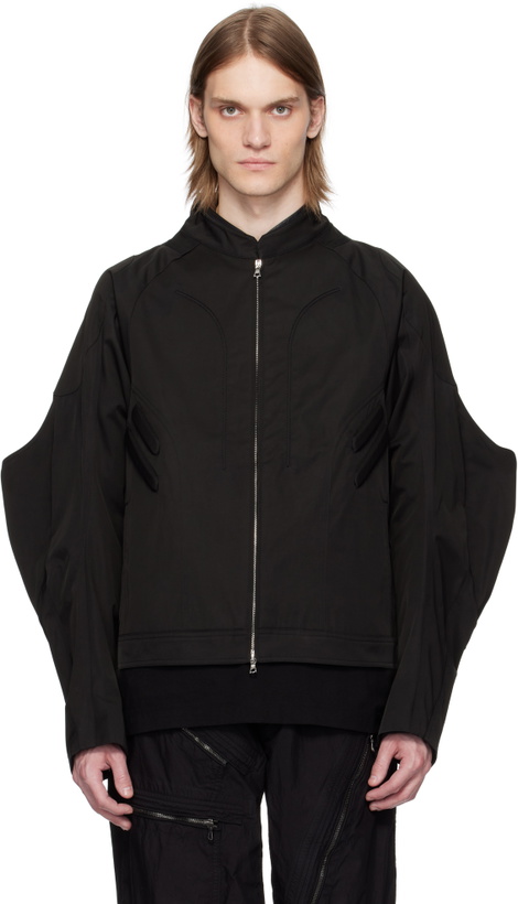 Photo: CMMAWEAR Black Thorn Moto Bomber Jacket