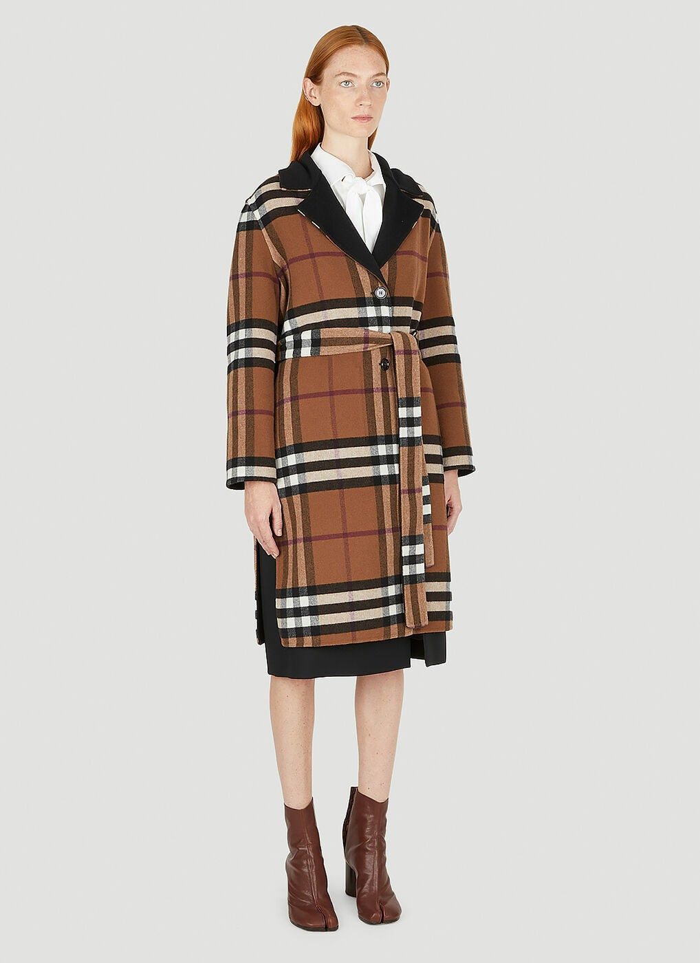 Dorea Reversible Check Coat in Black Burberry