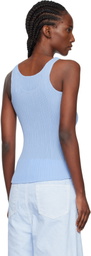 ISSEY MIYAKE Blue Hatching Bottoms Tank Top