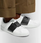 Valentino - Valentino Garavani Open Striped Leather Sneakers - Men - White