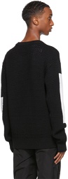 Dolce & Gabbana Black & White Wool Intarsia Logo Sweater