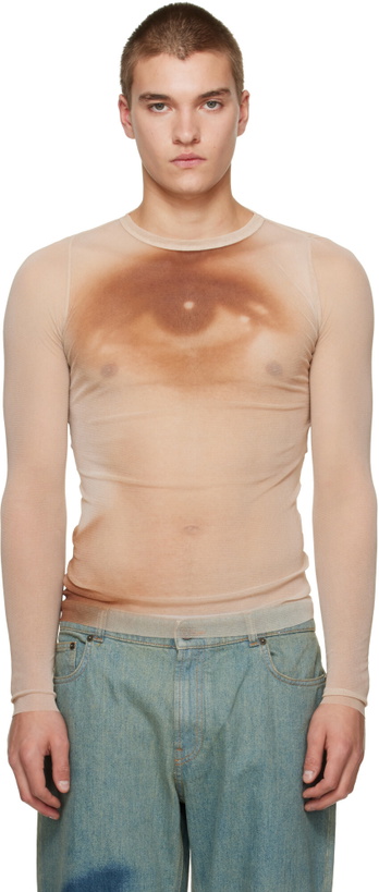 Photo: Jean Paul Gaultier Beige 'The Face' T-shirt