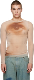 Jean Paul Gaultier Beige 'The Face' T-shirt