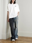 Balenciaga - Logo-Embroidered Cotton-Piqué Polo Shirt - White