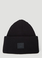 Acne Studios Ribbed-Knit Beanie Hat male Black