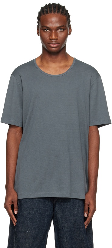 Photo: LEMAIRE Gray Scoop Neck T-Shirt