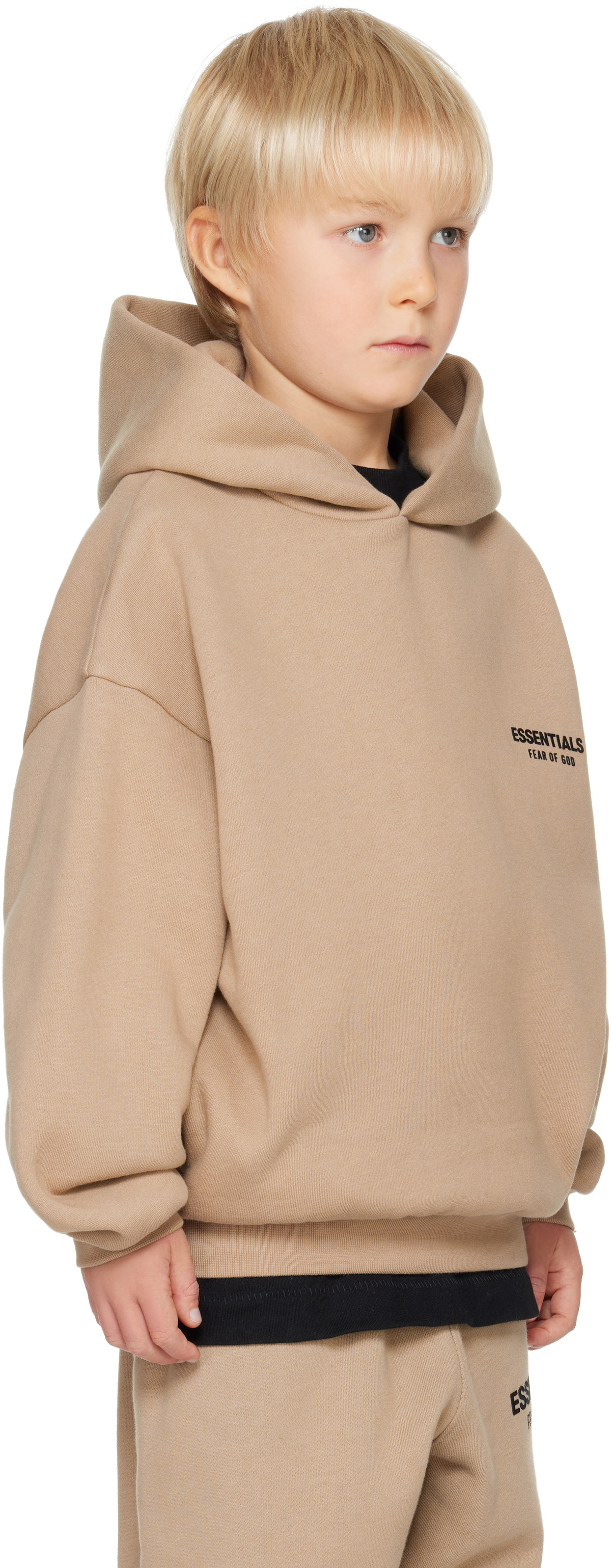 Fear of God ESSENTIALS Kids Beige Fleece Hoodie Fear Of God Essentials
