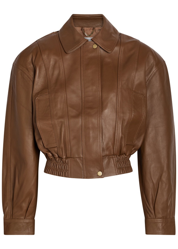 Photo: Ronny Kobo Samson Panelled Leather Jacket Brown