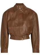 Ronny Kobo Samson Panelled Leather Jacket Brown