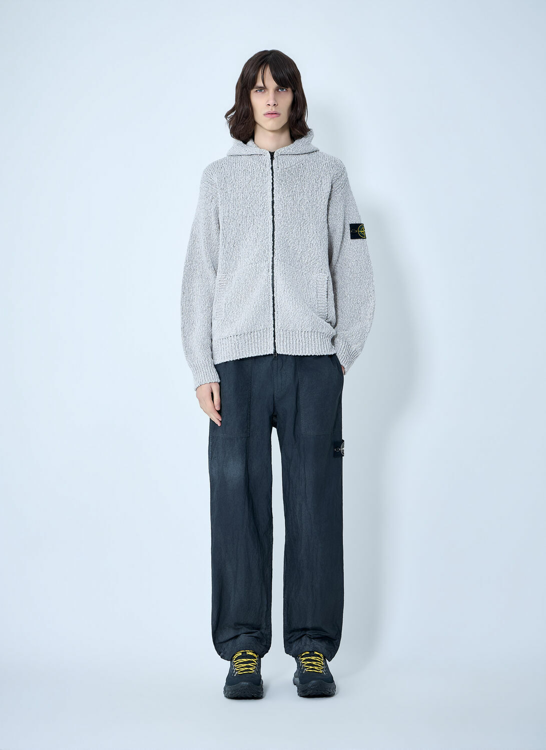 Stone Island Zip-Up Knit Hoodie