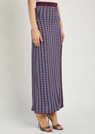 Rabanne Patterned Fine-knit Midi Skirt Blue