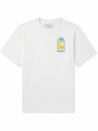 Casablanca - L'Arc Colore Logo-Print Organic Cotton-Jersey T-Shirt - White