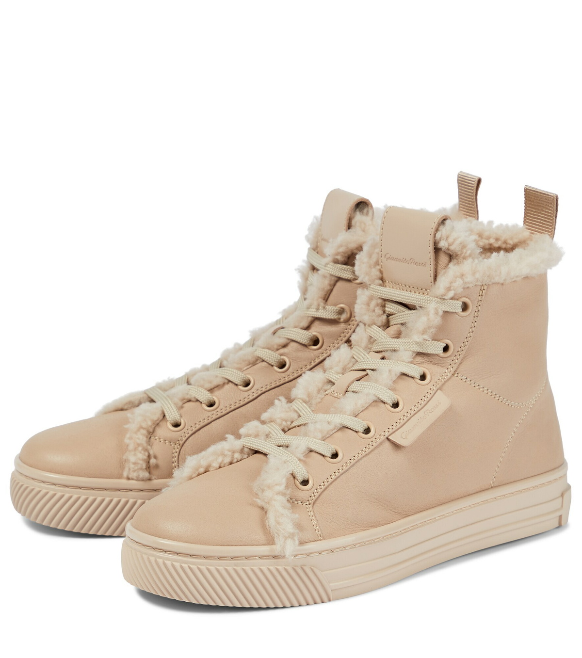 Gianvito Rossi - 360 High shearling-lined leather sneakers