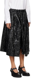 Comme des Garçons Black Enamel Embossed Pattern Midi Skirt