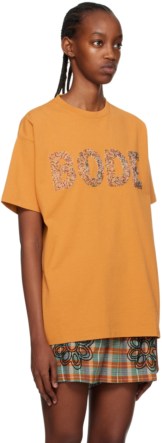 BODE embroidered-design tank top - Yellow