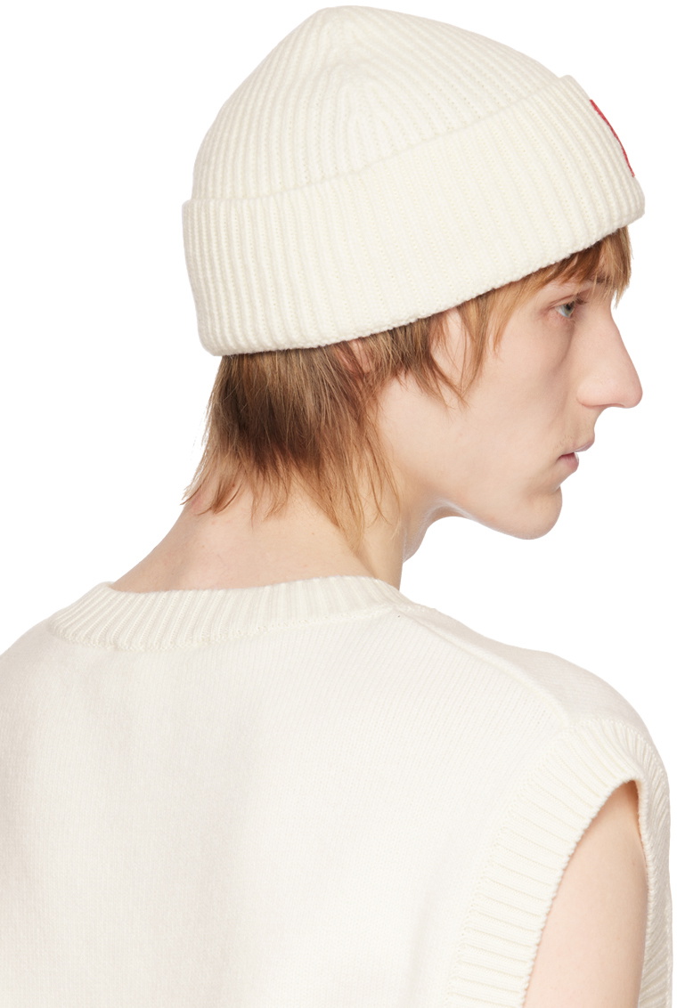 AMI Paris Ami de Coeur ビーニー アイボリー AMI Paris Off-White Ami de Cœur Beanie AMI