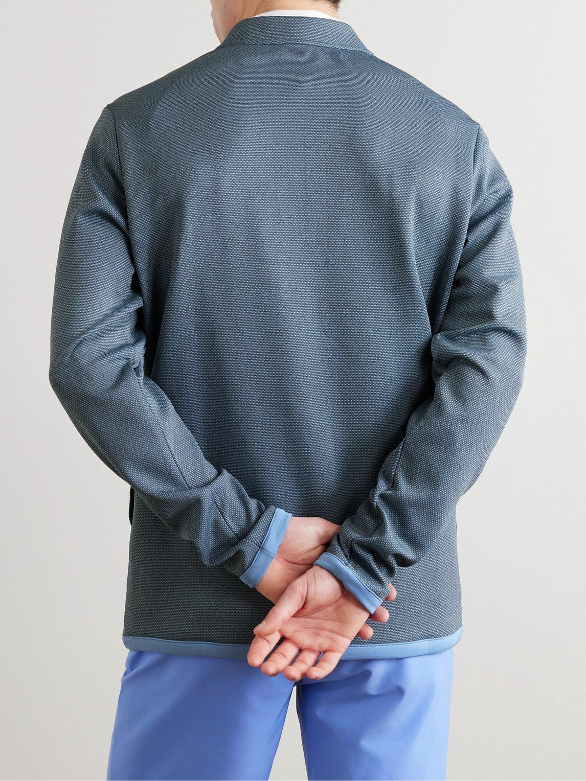 adidas Golf - Microdot Recycled-Jersey Half-Zip Golf Top - Blue