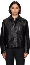 Solid Homme Black Leather Jacket