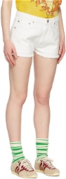 ERL White Denim Shorts