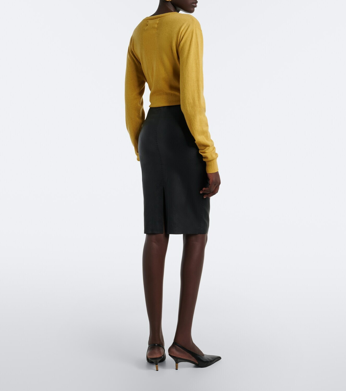 Stouls Gilda leather midi skirt