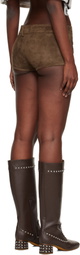 LAURA ANDRASCHKO Brown Lederhosen Suede Shorts