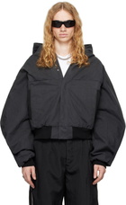 Rivington Roi Rebis Black Hooded Banshee Bomber Jacket