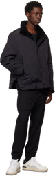 Solid Homme Black Funnel Neck Reversible Jacket