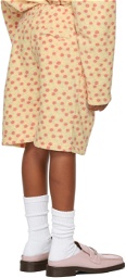 Martine Rose SSENSE Exclusive Kids Yellow & Red Fleece Barambo Shorts