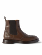 Alexander McQueen - Leather Brogue Chelsea Boots - Brown