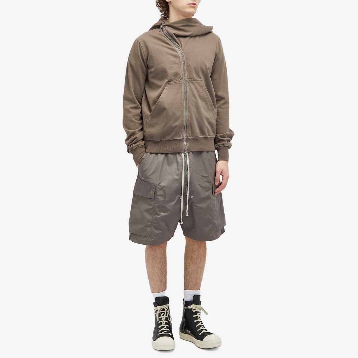 Rick Owens DRKSHDW Men's Cotton Nylon Cargo Bela Shorts in Dust