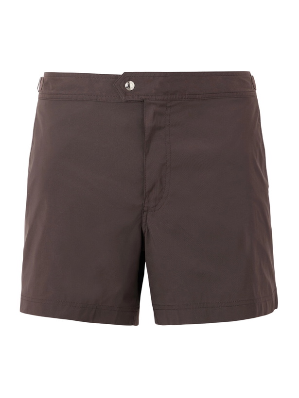 Photo: TOM FORD - Straight-Leg Mid-Length Swim Shorts - Brown