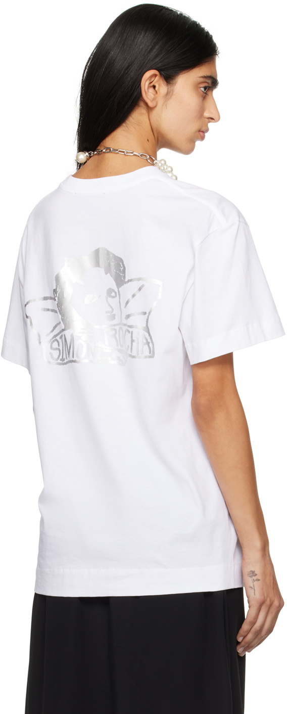 Simone Rocha White Angel Baby Print T-Shirt Simone Rocha