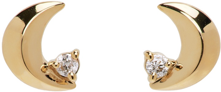 Photo: Adina Reyter Gold Super Tiny Moon Diamond Earrings