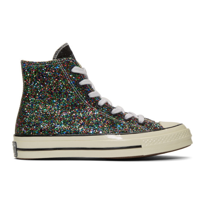 Photo: JW Anderson Black and White Converse Edition Glitter Chuck 70 High Sneakers