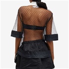 TOGA Women's Tulle Lace Short Sleeve Shirt in Black