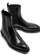 Jil Sander Glossed Leather Chelsea Boots Black