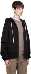 Rick Owens DRKSHDW Black Zipped Hustler Hoodie