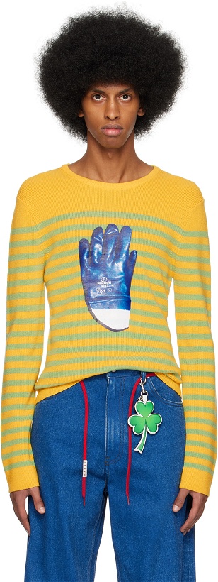 Photo: JW Anderson Yellow Striped Glove Sweater