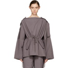 Craig Green Purple Slash Neck Hooded Blouse