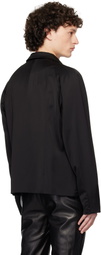 AARON ESH Black Darted Neck Wool Jacket