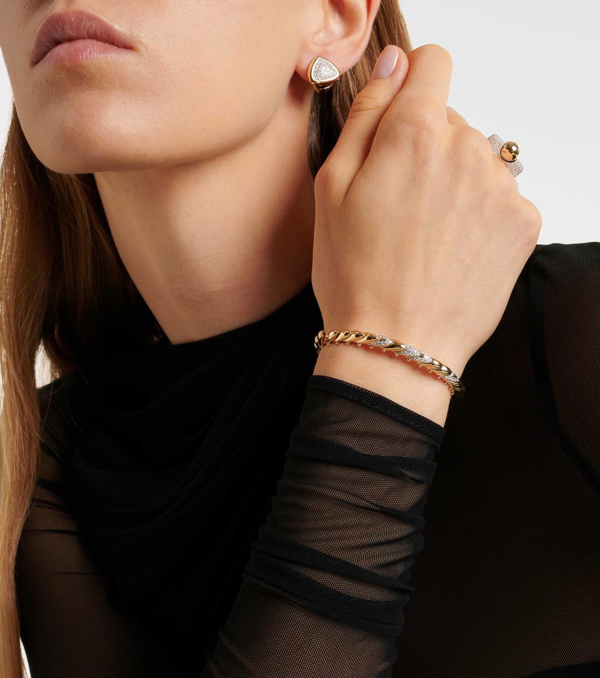 Rainbow K Ecaille XS 14kt yellow and white gold bracelet with diamonds