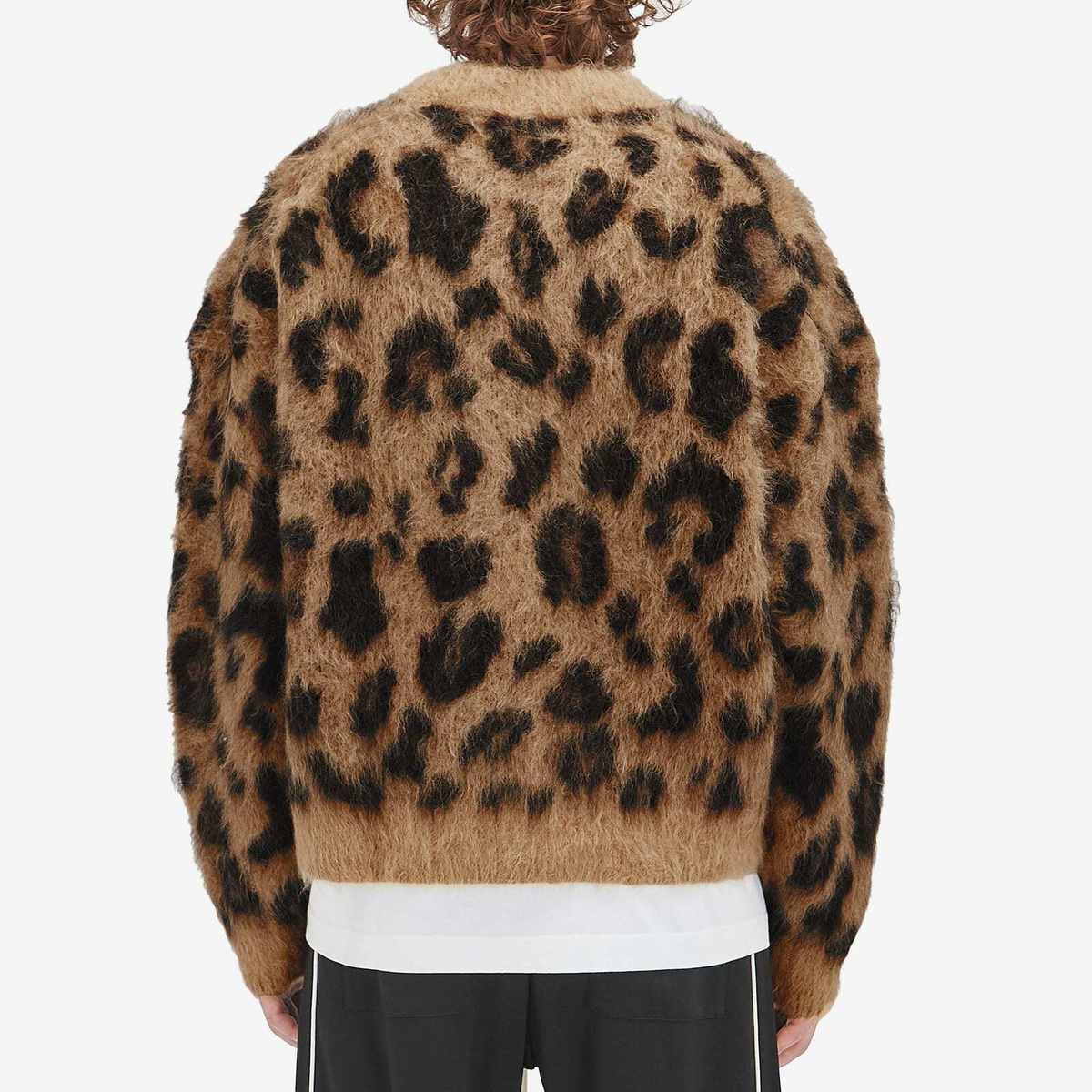 Cole Buxton Men's Leopard Knit Sweatshirt in Leopard Print