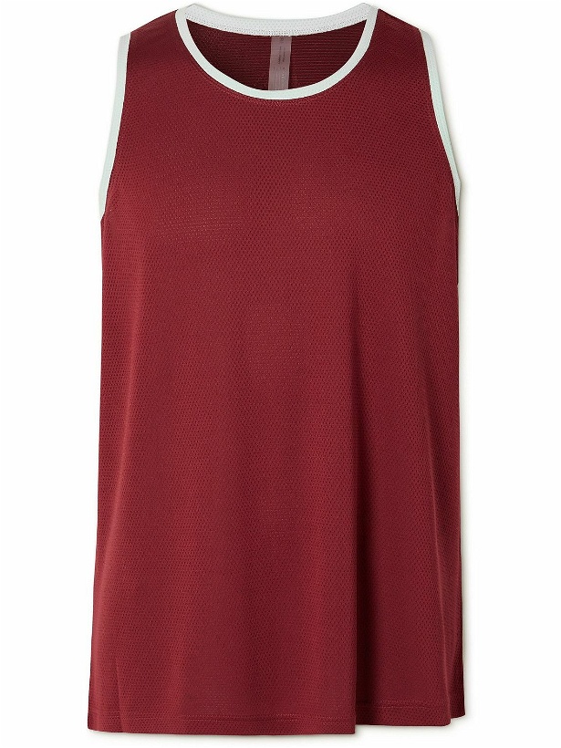 Photo: Outdoor Voices - Dribble Two-Tone Recycled-Mesh Tank - Red