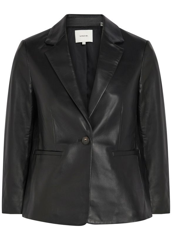 Photo: Vince Shrunken Leather Blazer Black