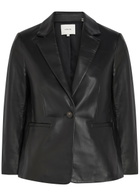 Vince Shrunken Leather Blazer Black