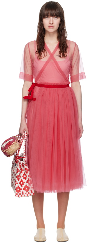 Photo: Molly Goddard Pink Layered Midi Dress