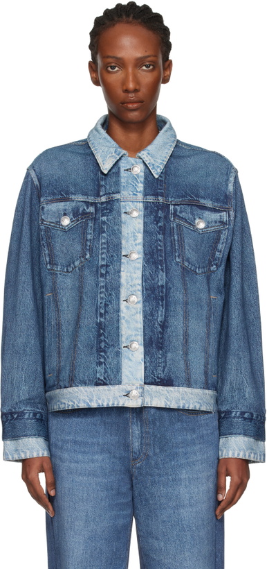 Photo: rag & bone Blue rb Miramar Oversized Combo Trucker Jacket
