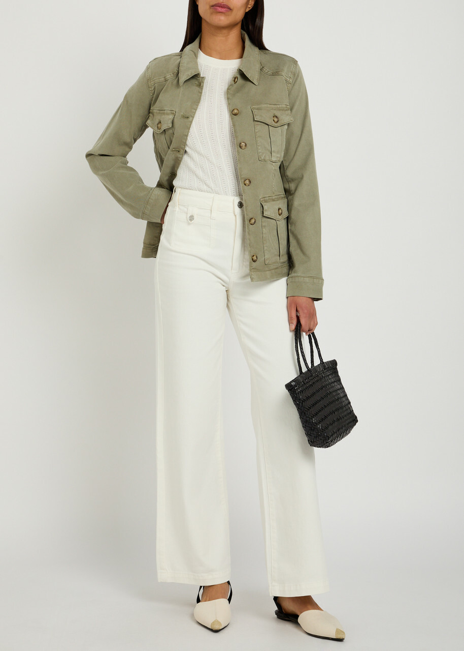 Paige Stacey Stretch-denim Jacket Green