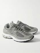 New Balance - 2002R Leather-Trimmed Suede and Mesh Sneakers - Gray