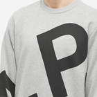 A.P.C. Men's Cory All Over Logo Crew Sweat in Heathered Light Grey